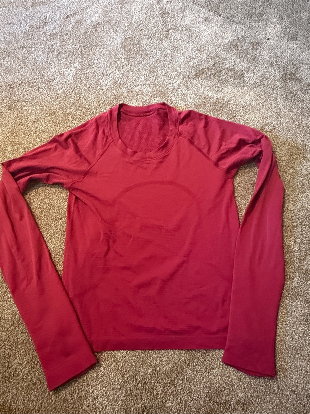 lululemon athletica Long-Sleeve Crewneck Top in Berry Red